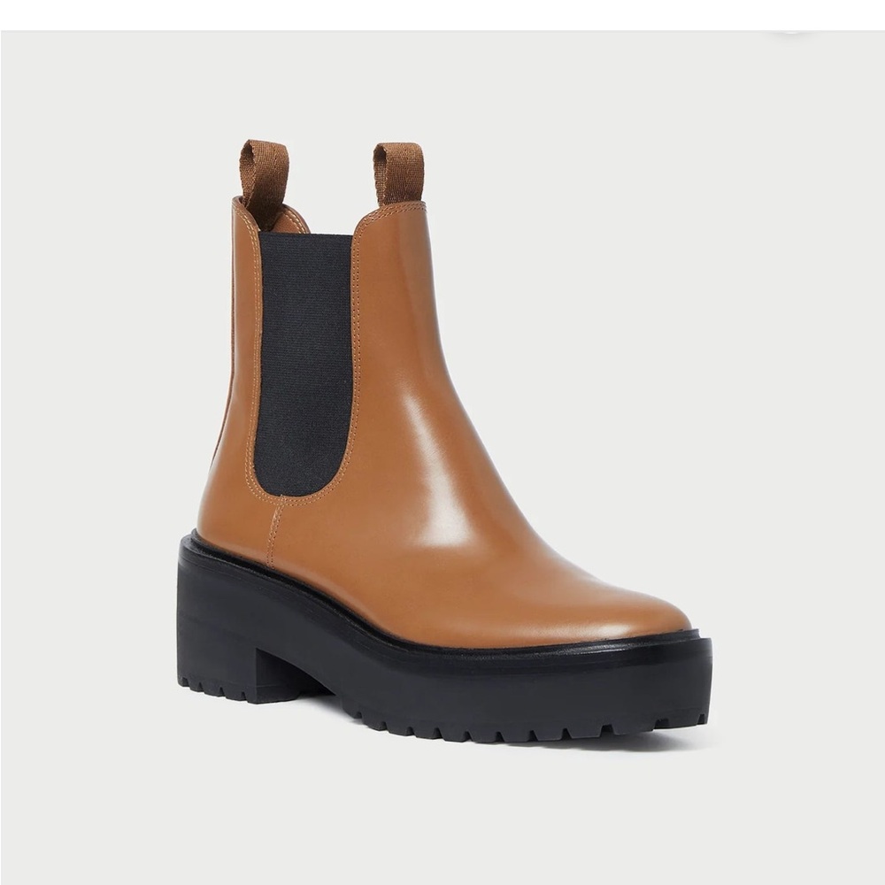 Loeffler Randall Tan and Black Ankle Boots